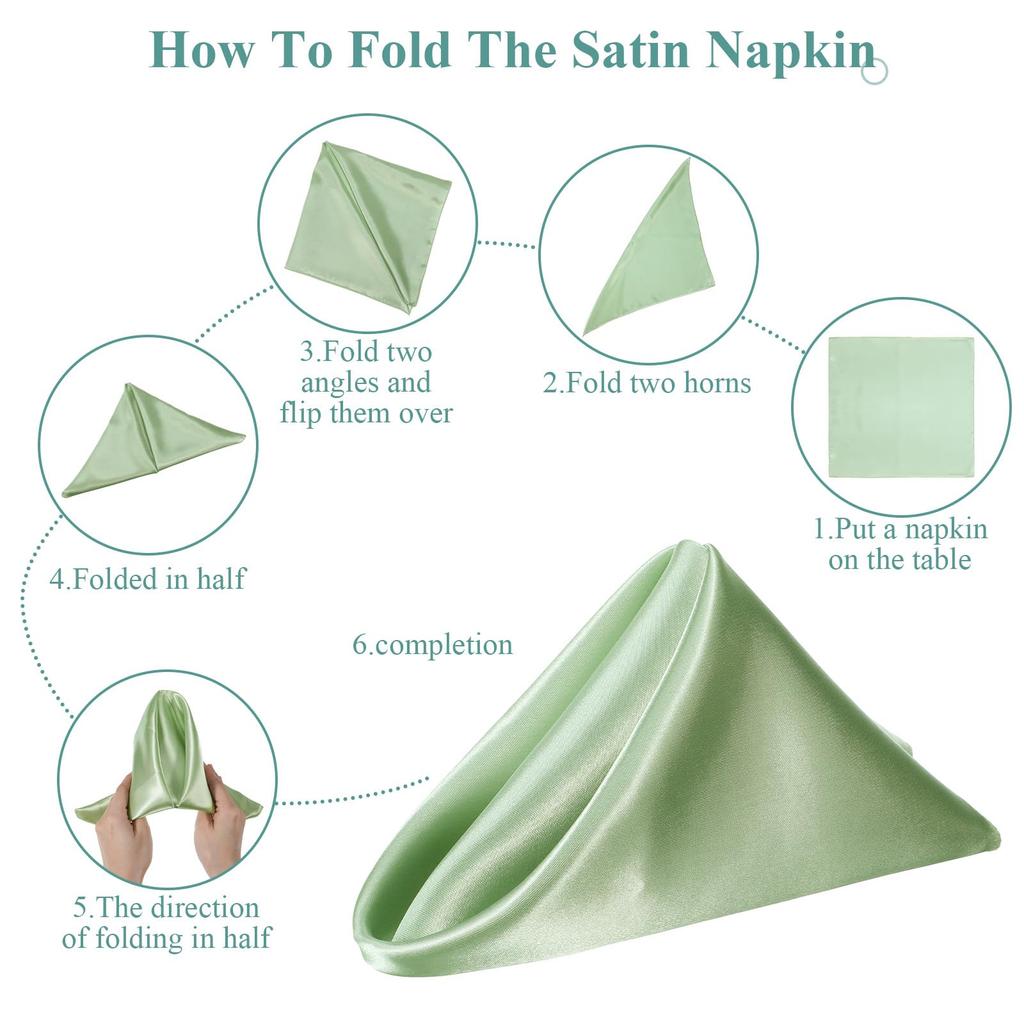 12 Pcs Satin Napkins 30x30cm, Square Smooth Dinner Napkins Silky Satin Cloth Napkins for Wedding Banquet Party Christmas Decor