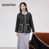 EICHITOO Women's Chic Wool-Blend Short Coat with Scarf