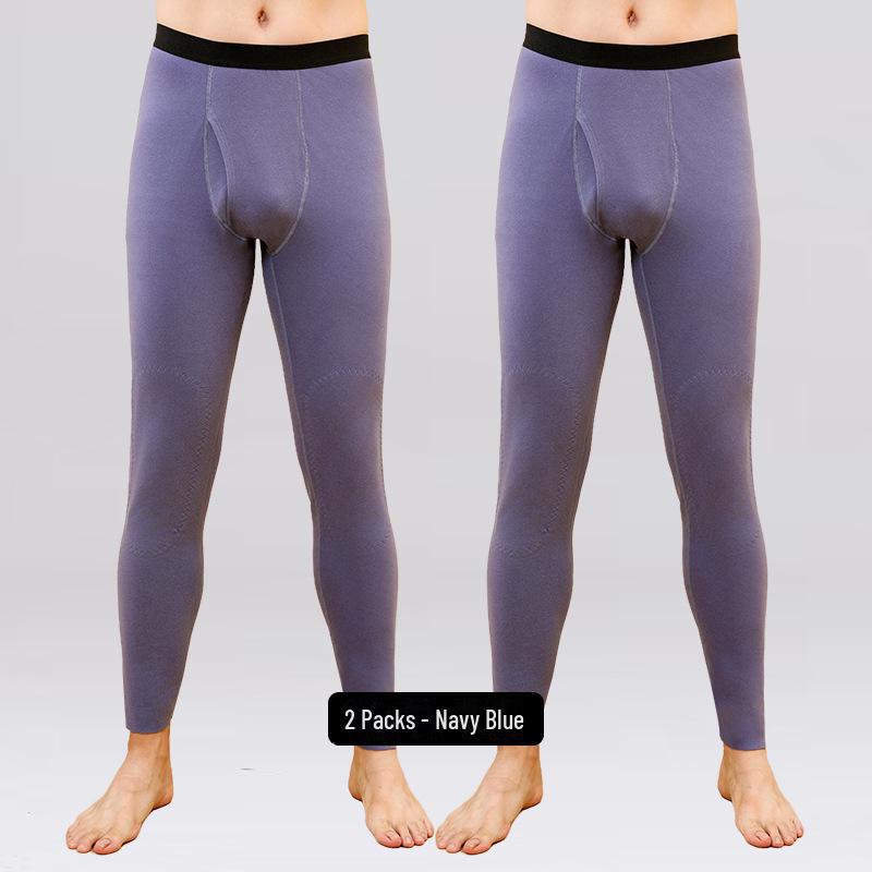 

«Мужские теплые синие шерстяные брюки с наколенниками 2024 года — бесшовные, черного и золотого цвета, плюс бархатная подкладка для зимы» 4XL [90-100 kg]