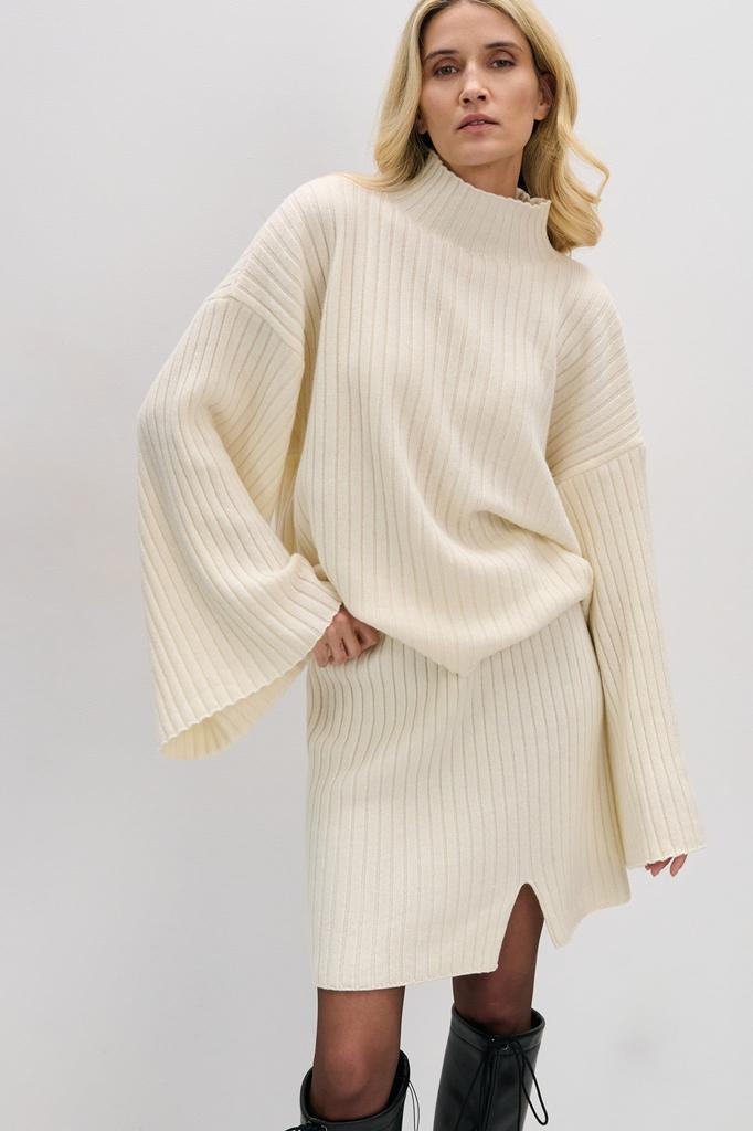Cashmere Pure Love ecru cashmere skirt /