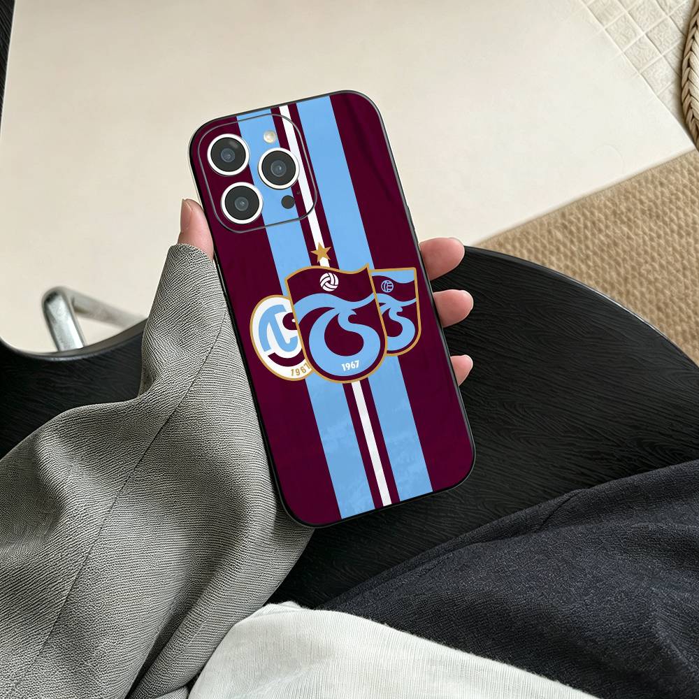 Trabzonspor Handyhülle Für iPhone 17, 16, 15, 14, 13, 12, 11 Plus, Pro Max, Andere Weiche Schwarze Hülle