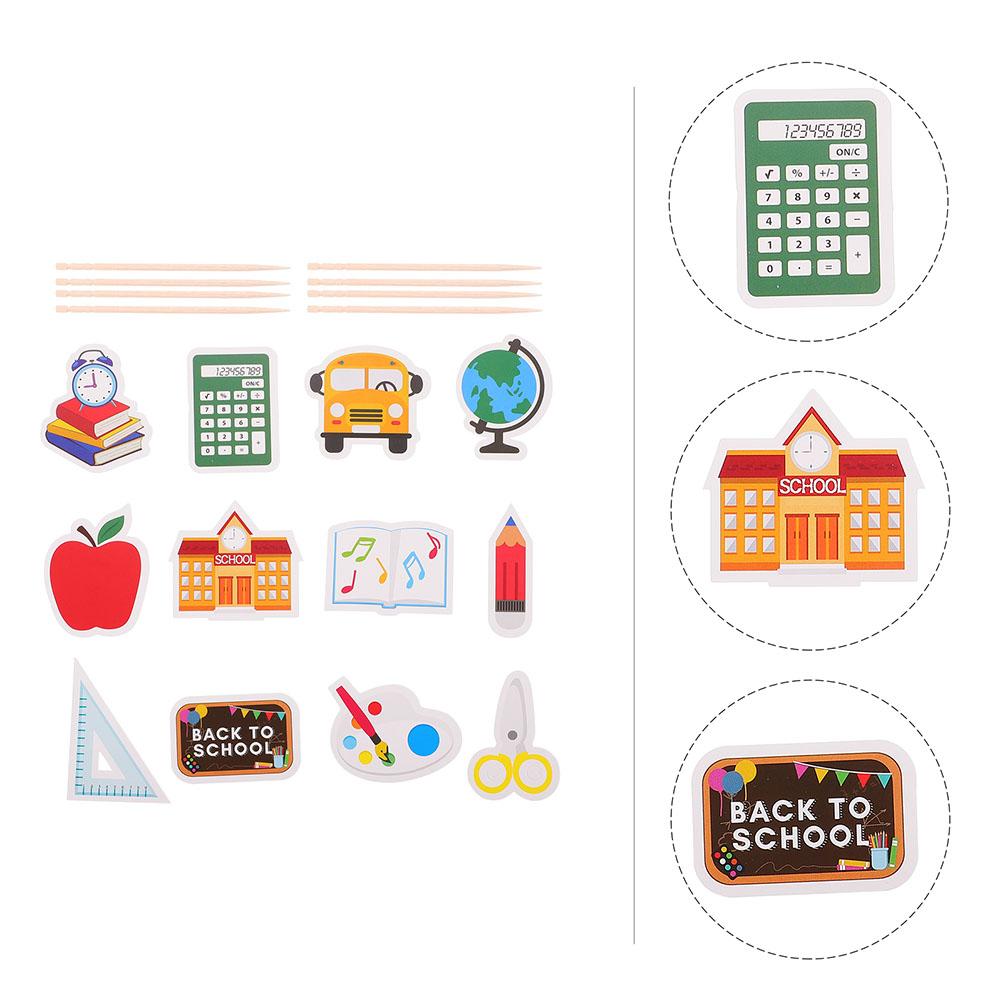 Premium Cake Picks Sticks Creative Topper Decorate First Day of School Welcome Decorations
