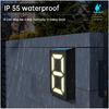 Solar Powered LED House Address Number Digits Street Road Door Plate Wall Light