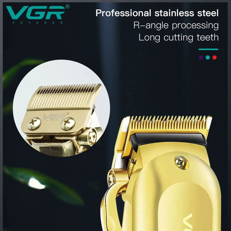 Men's Skin-friendly All-metal High-power Electric Hair Clipper with LCD Display High-power Long-lasting Battery Rechargeable and Plug-in Dual-purpose