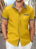Herren Casual Kurzarmhemd Mode Umlegekragen Hawaiianischer Stil Herrenhemd