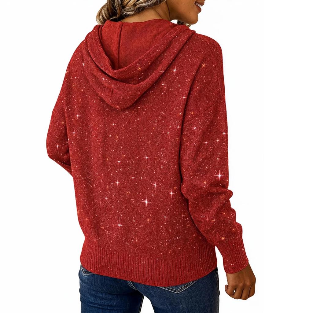 Sequin Sweaters For Women Long Sleeve Crewneck Baggy Sparkly Glitter Hoodies Fashion Elegant Plus Size Party