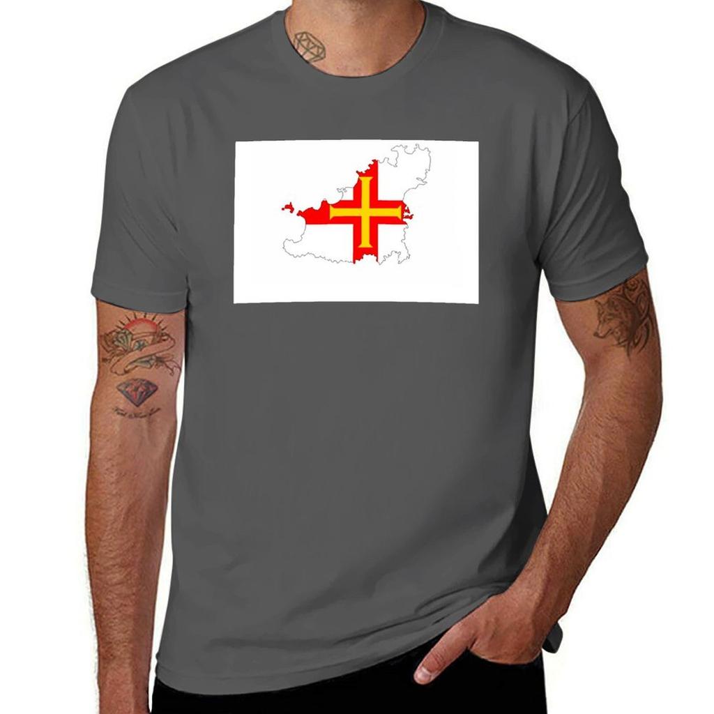 guernsey flag map TShirt cotton tshirt 100 t shirt custom print TShirt