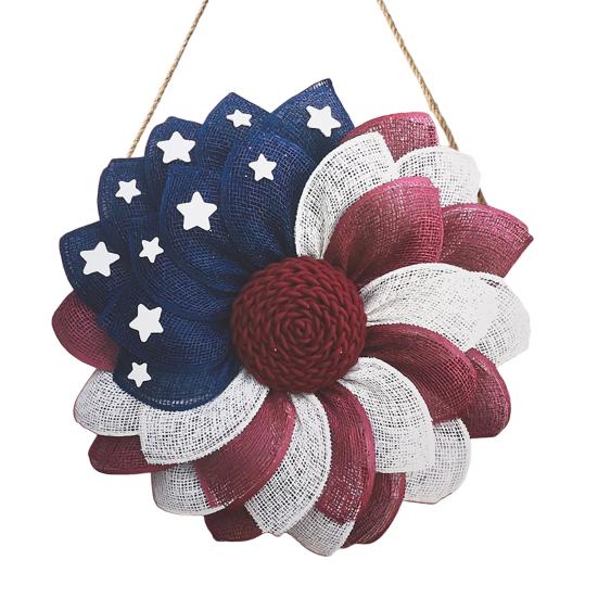 Wooden 4th of Door July Front Door Sign for Red White Blue A 1