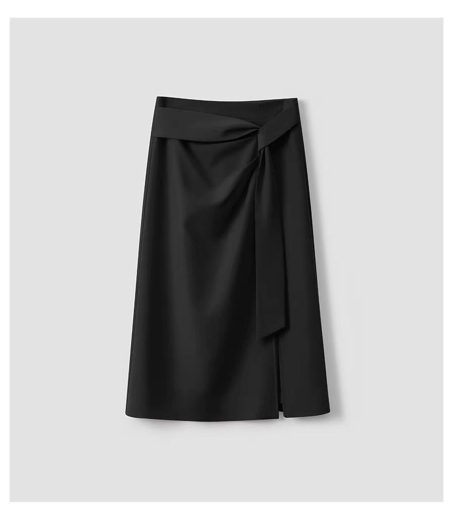 Elegant & Versatile Irregular Slit Midi Skirt for Women - Spring/Summer 2025