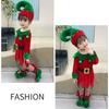 Children Christmas Dwarf Accessories for Boy Girl Kids Christmas Elf Costume Includes Elf Suit Elf Hat and Shoe Covers