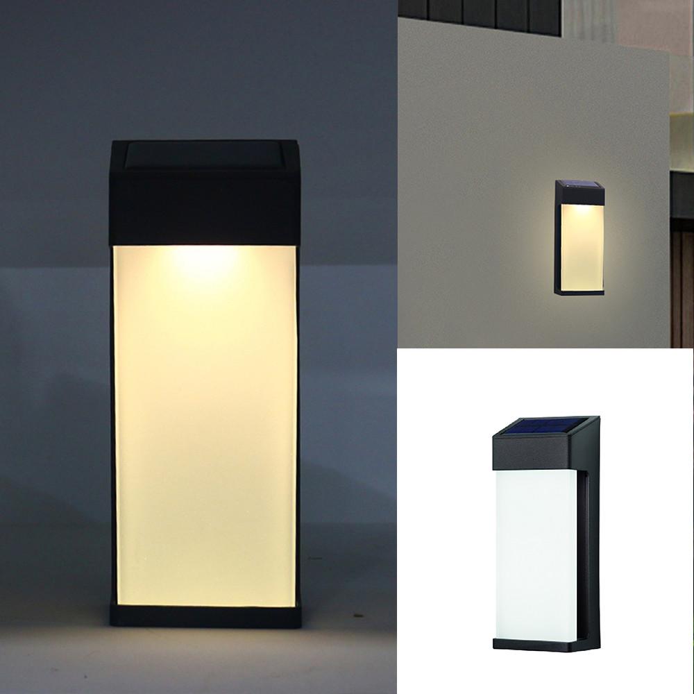 Solar LED Light Outdoor Waterproof Light Control Sensor Solar Wall Light Warm White Solar Lamp Patio Garden Path Porch Lamps