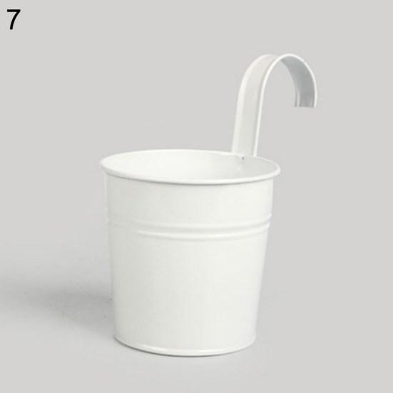 Metal Iron Hanging Flower Pot Container Home Balcony Garden Planter Barrel Decor