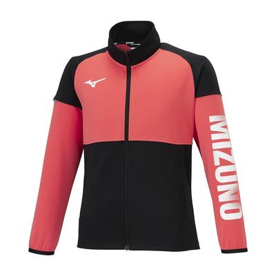 Mizuno Tough Jersey Training Jacket for Radiant Kids, Moisture-Wicking, Quick-Drying, Tear-Resistant, Durable, Unisex, 32JCB410, Red/Black