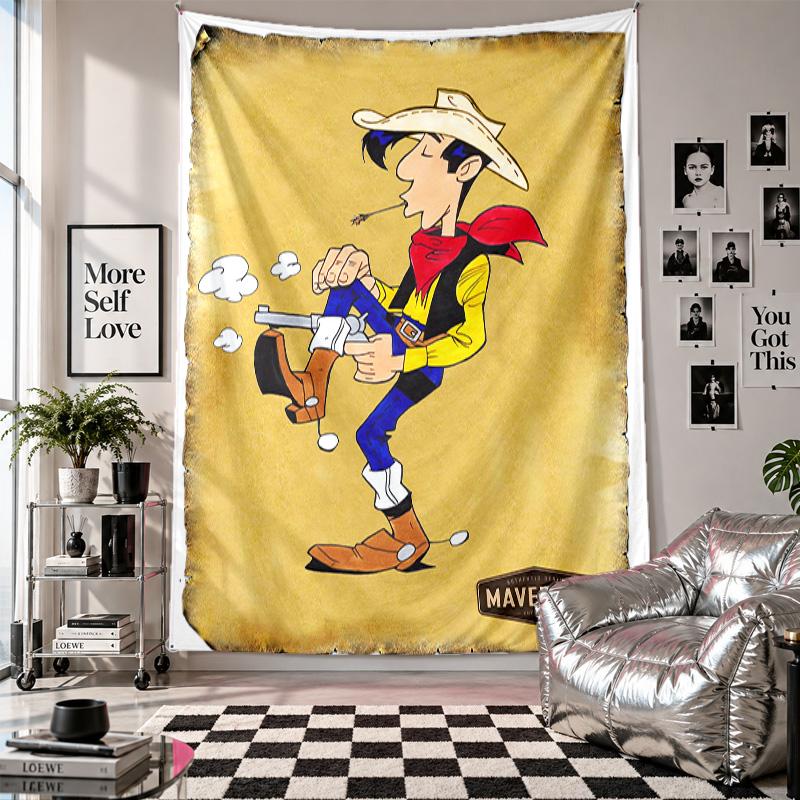 Wall TapestryLucky Luke Art Hanging Cloth Decorative Background Cover for Room Decoration