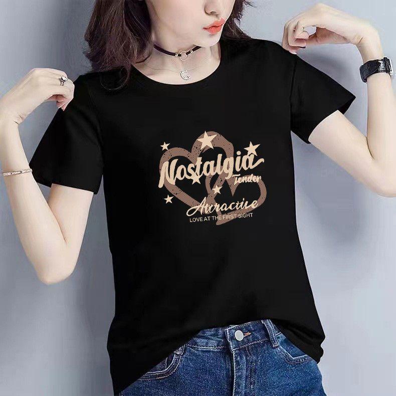 Women s short sleeved T-shirt loose top fashionable print XXS