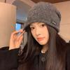 Korean high-end plush cold hat women's 2025 autumn and winter big head circumference retro stacking hat showing a small face warm hat