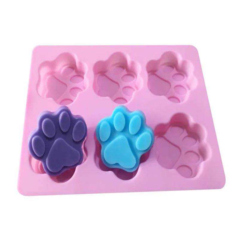 Sigel cake mould with dog footprints 6 cat paws manual soap mould High temperature resistant cake mould Cold soap making