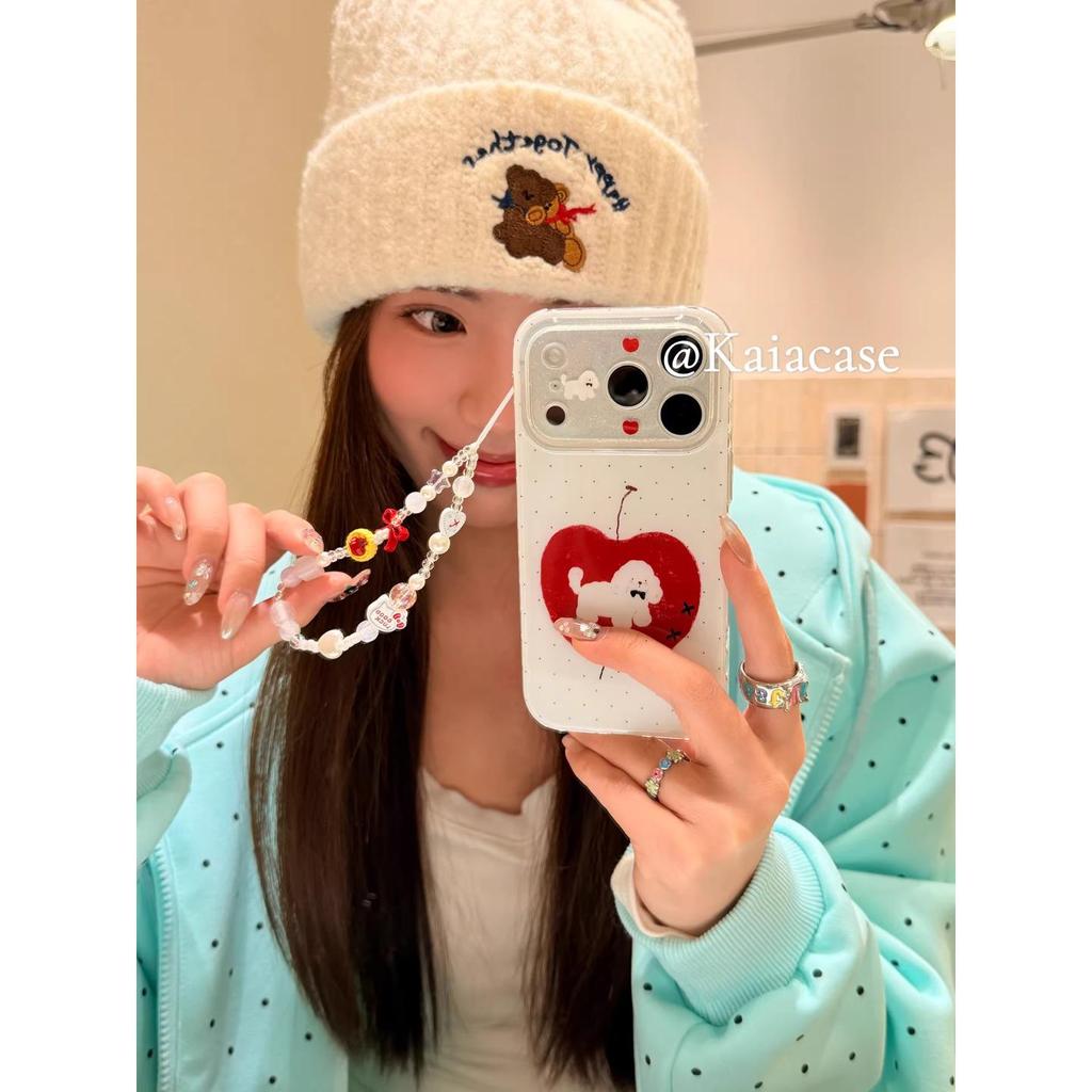 Playful Cartoon Red Apple Dog iPhone Case for 7 Pro Max/6 Pro