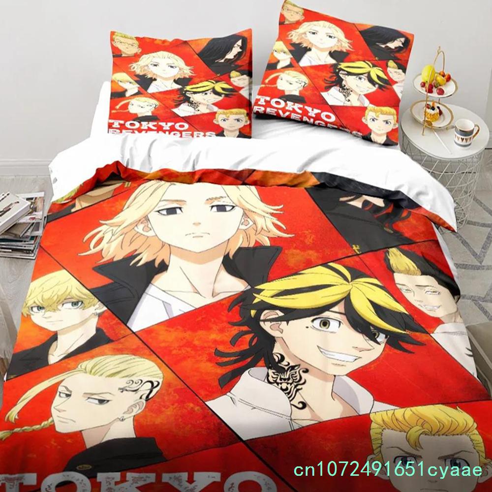 Anime Tokyo Revengers Ryuguuji Ken Sano Manjiro Bettbezug Cartoon Bettwäschesets Bettset Steppdecke Bettdeckenbezüge Heimtextilien