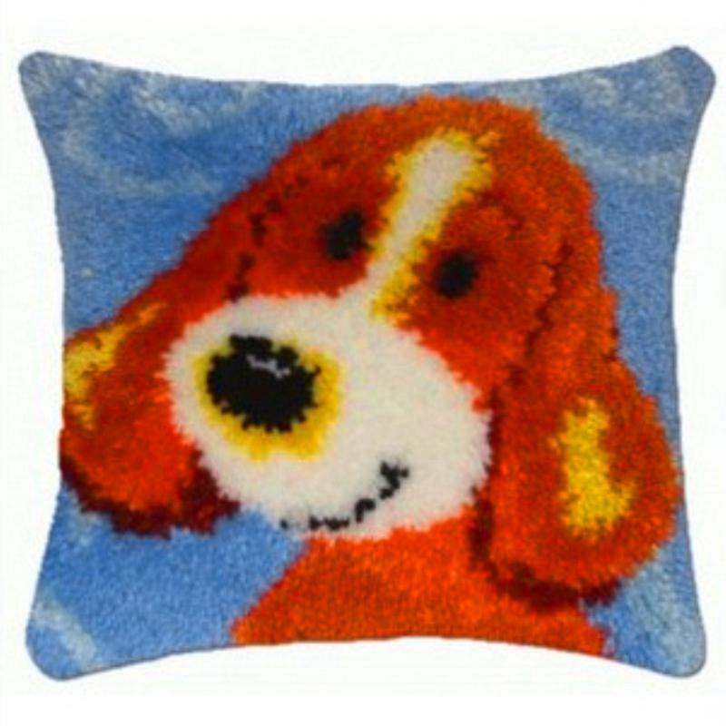 Cartoon Embroidery Latch Hook Knitted Embroidered Pillow Knooppakket Cute Animal Latch Hook Rug Kits Smyrna Package Carpet DIY