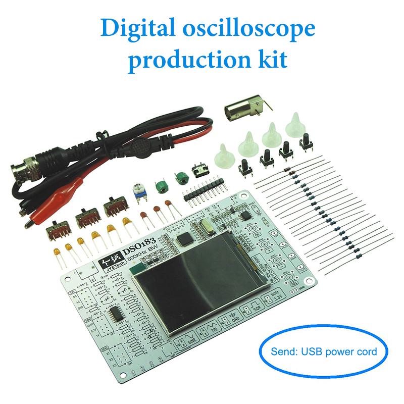 DSO183 DC 5V DIY Digital Oscilloscope Kit 0-500kHz Oscilloscope Electronic Soldering Kit Type-C Interface Suitable For Teaching