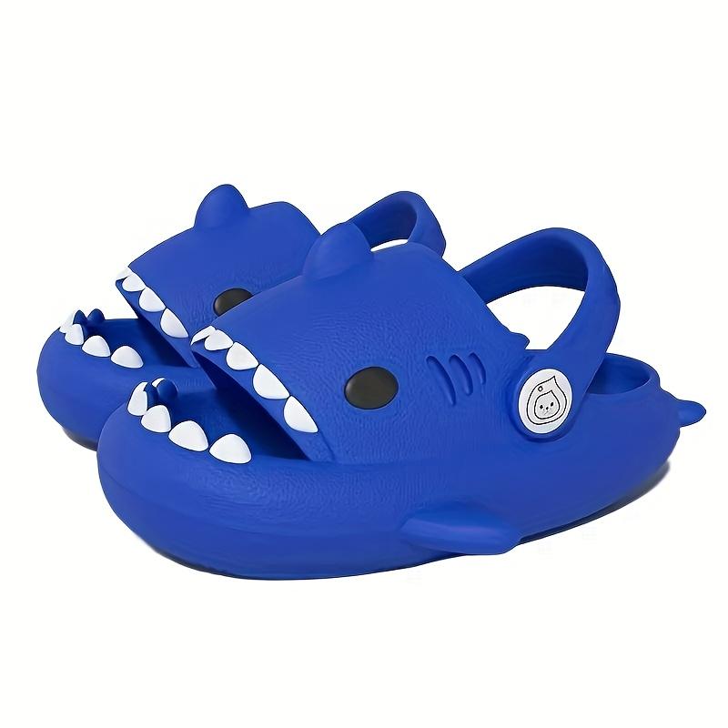 ZXCDINO Suitable for Boys and Girls Adorable EVA Shark Design Clogs, Breathable Lightweight Non Slip Soft Sole Slippers, Kids Footwear