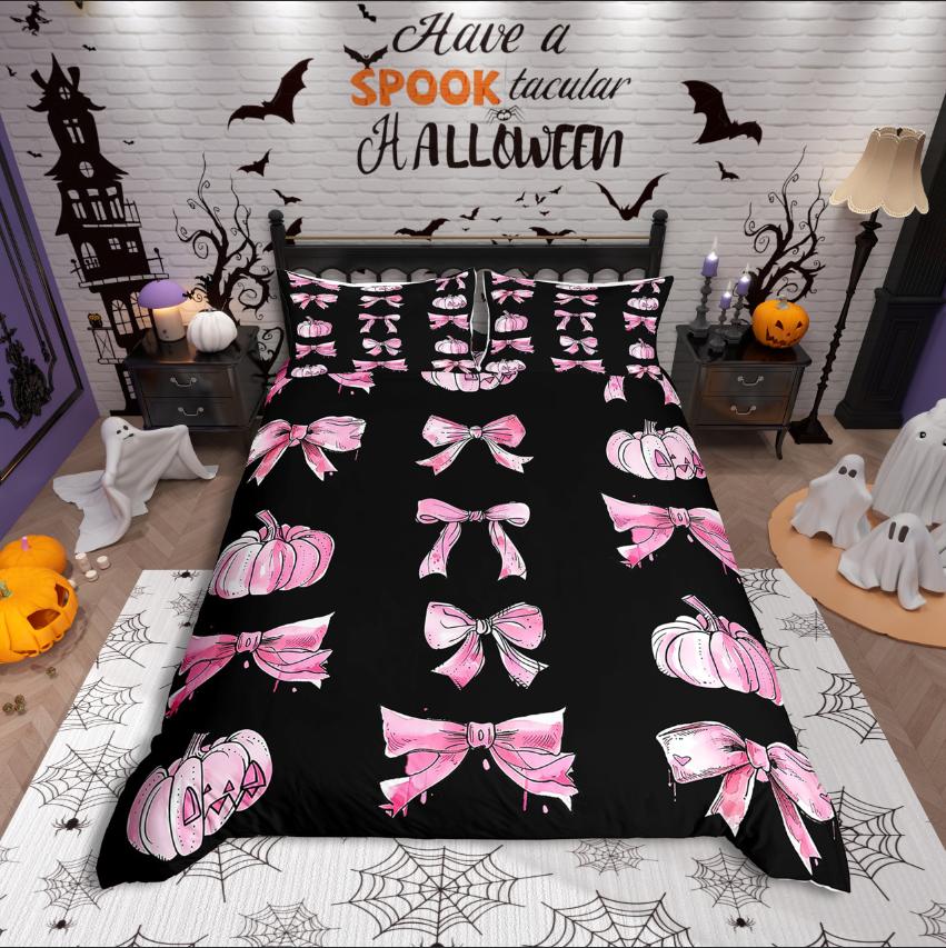 Homewish Gothic Skull Duvet Cover SetChic Flower Rose For Teens Bedding SetHappy Halloween Decor