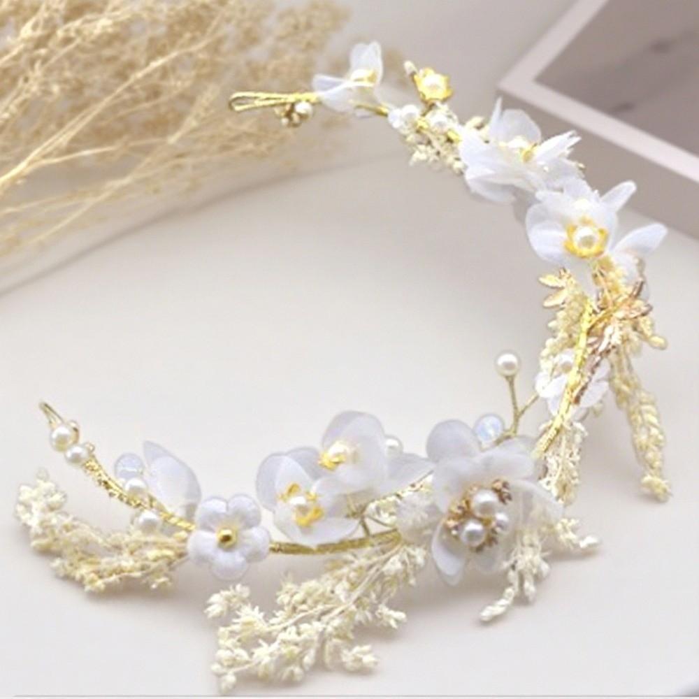White Photography Headband Flower Wedding Hair Accessories Temperament Bride Headdress  Women