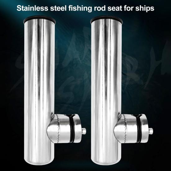 Edelstahl Angelrutenhalter mit Schraubenschlüssel Verstellbar Hochbelastbar Metall Angelruten Ständer Floß Boot Angelzubehör