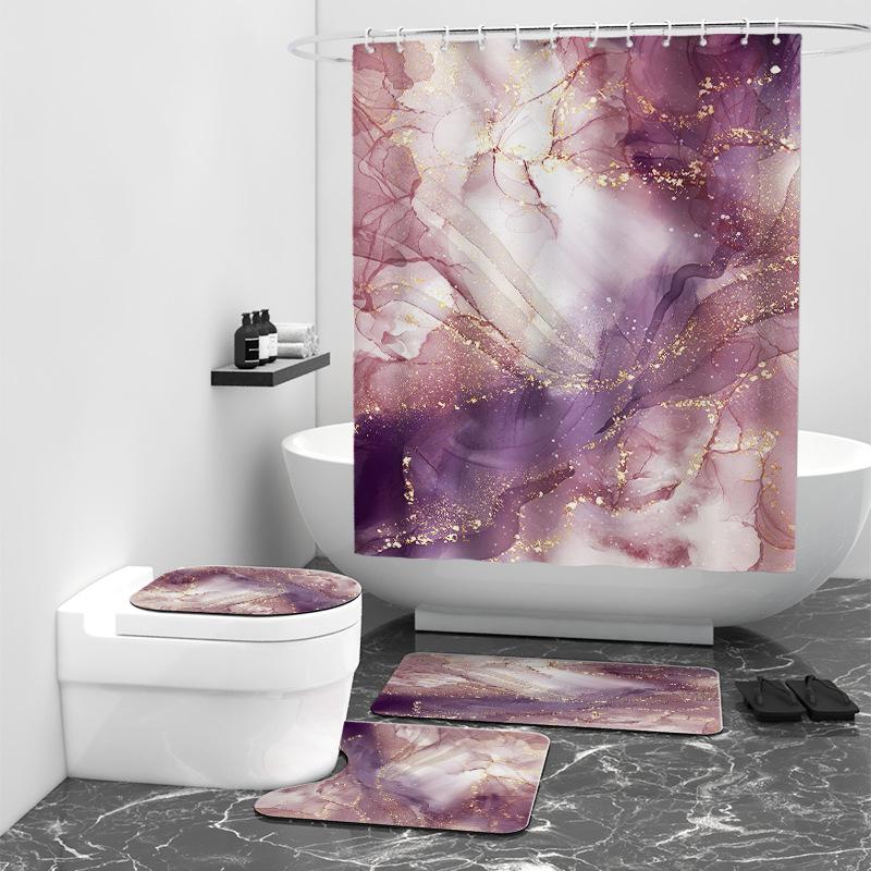 

Мраморный цифровой набор напечатанных занавесок для душа водонепроницаемая занавеска для душа установлена занавеска для ванной комнаты W90cm*L180cm