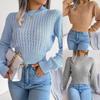 2023 Autumn/Winter Street Style Cable Knit Crop Sweater for Women