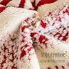 Vintage Winter  Soft Home Decor Red Mats Fleece Universal Shaped One-Piece Non-Slip Fixed Sofa Cushion Throw Cover