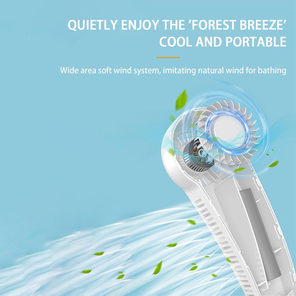 Cold Portable Rechargeable Personal Wearable, 3 Wind Speed, Neck Support, USB Bladeless Lightweight Fan For Hot Flashes, Trav