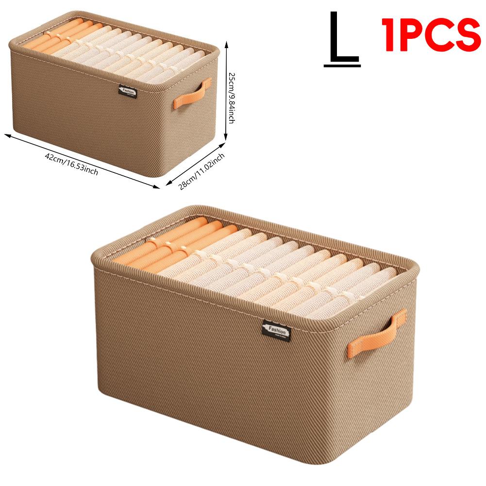1-5PCS Clothes Storage Organizer Cabinet Drawer Organizer with Handle&Steel Frame Clothes Compartment Box for Home Wardrobe