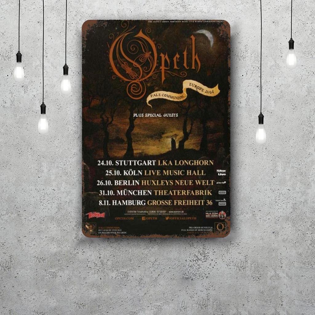 Opeth Vintage Metal Tin Signs Posters Decor Retro Metal Plaque Wall Art Decor for Garage Bar