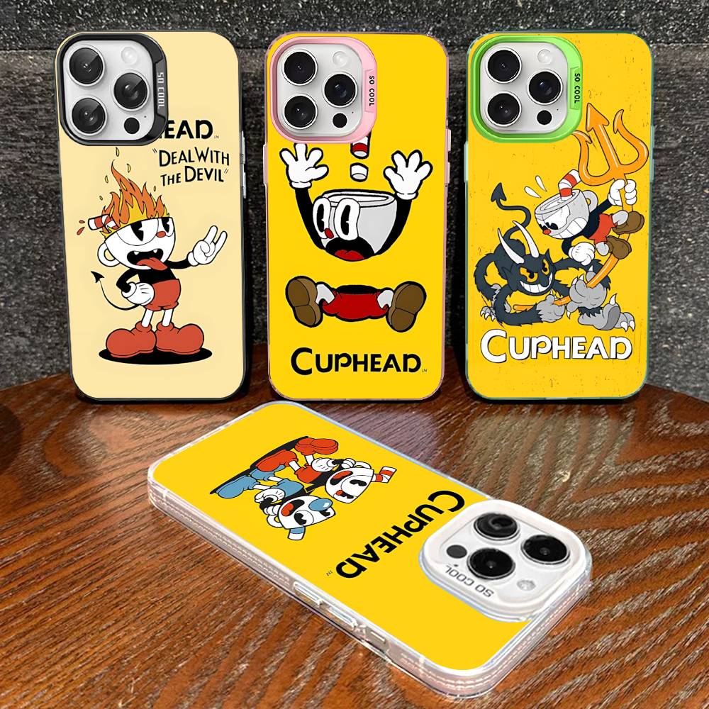 Comedy Animation C-Cuphead Cartoon Phone Case For IPhone 17 16 15 14 13 Pro 12 11 Pro Max PLUS Color Back Cover