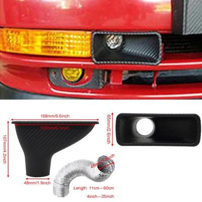 Universele Auto Luchtinlaatsysteem Kit Voorbumper Turbo Luchtinlaat Pijp ABS Koolstofvezel Look voor Verbeterde Prestaties en Koeling