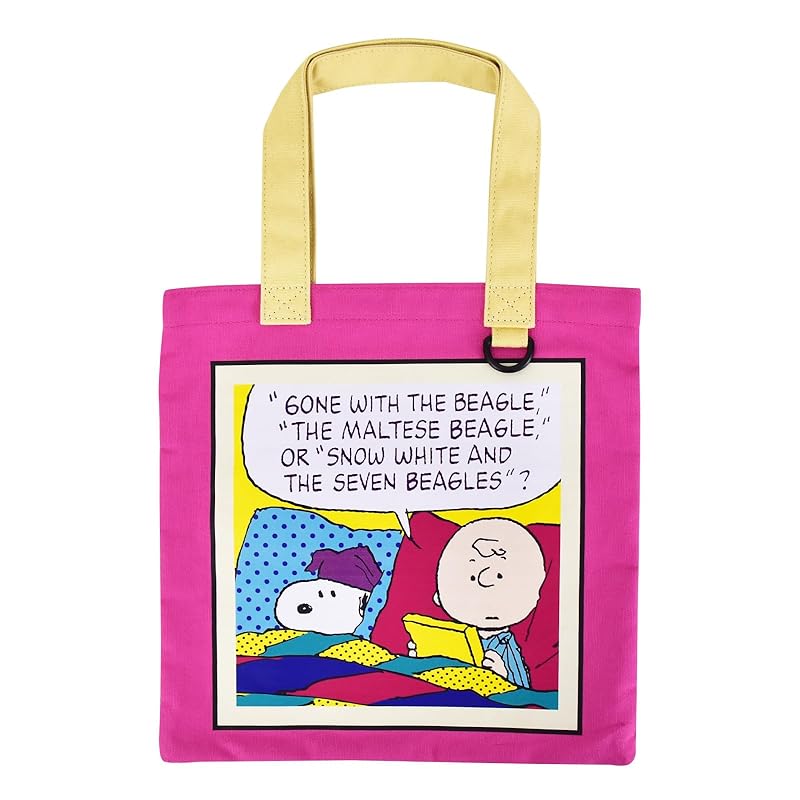 

[Snoopy] tote bag Smaller mini bag flat Going out stroll ladies adult student child cute character 0394 Pink (SPMS-060)