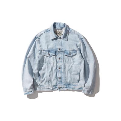 Vestes pour hommes Levis Couleur Unie Grande Poche Bouton Unique Veste en Denim Indigo Clair A3179-0000