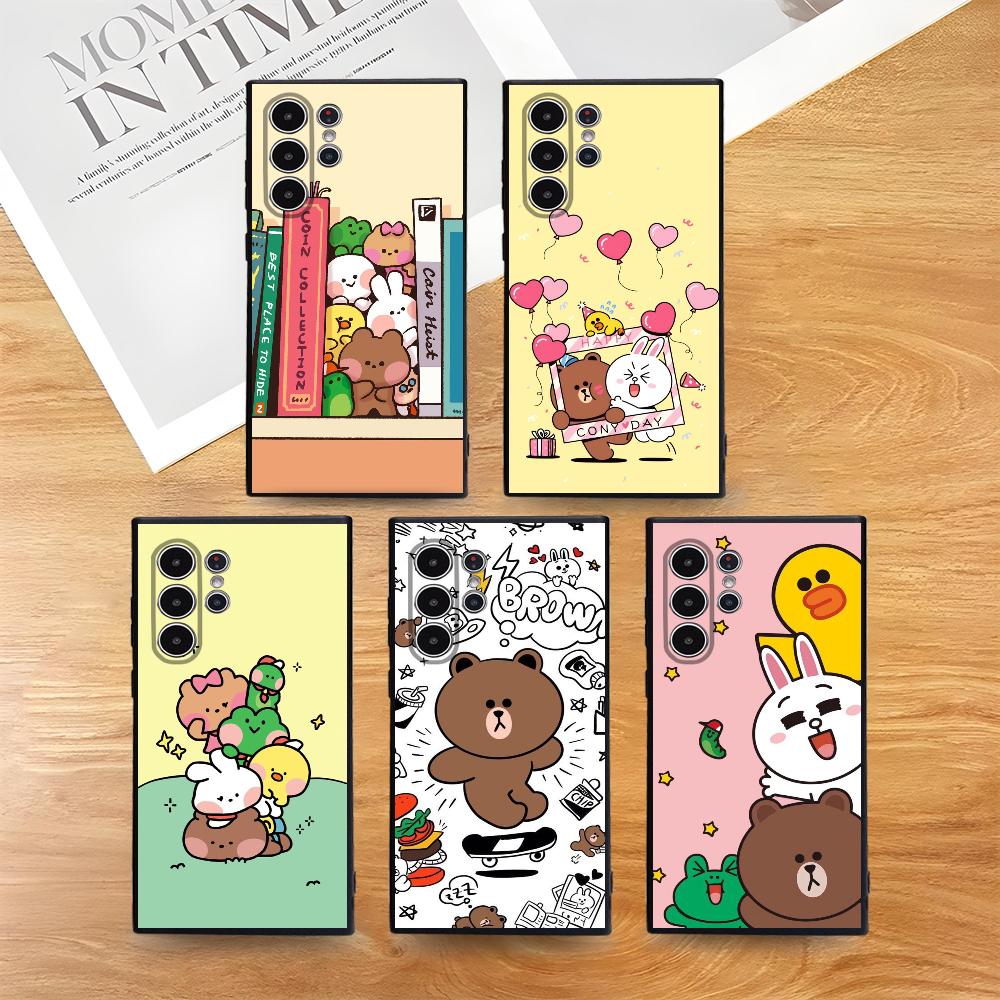 L-Line F-Friends Lovers Phone Case For Samsung Galaxy S25 S24 S22 S23 Ultra S21 S20 Plus 5G Frosted Non-Slip Full Cover Case