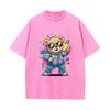 SX-26 MINISO 2026 Summer Vintage Wash  Printed Pure Cotton Shoulder Style Men's and Women's Round Neck Short Sleeved Couple T-shirt