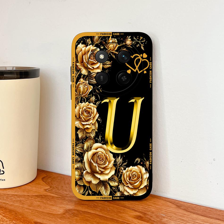 For Honor Magic 7 Lite Case For Magic 8 Lite Rose Letters Soft Phone Back Cover For Magic7 Magic8 Lite Liquid Silicone Fundas