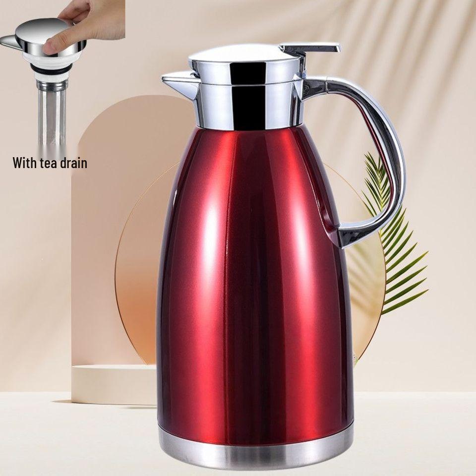 304 Stainless Steel Thermos Flask with Tea Infuser - Large Capacity Hot Water Bottle and Kettle for Home Use