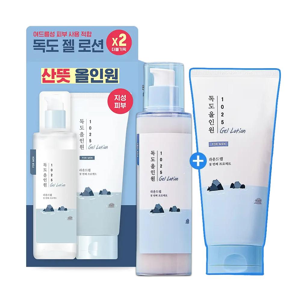 [Oil Control for Oily Skin] ROUND LAB For Men 1025 Dokdo All-In-One Gel Lotion 200ml + 200ml Set