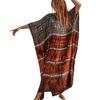 Women's Tie Dye Print Beach Cover Up  Loose Flowy Long Kaftan Robe, Open Front Swimwear Shirt 0993