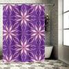 Kaleidoscope Shower Curtain Purple Pink Floral Pattern Waterproof Bathroom Decor Privacy Protection Size Customizable (White Bat