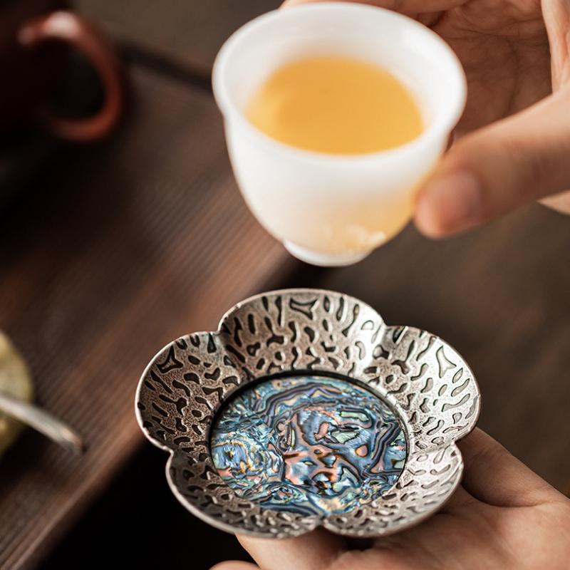 Thermal insulation pad, retro tea tray, light luxury, high-end sense, non-slip tea set, household thermal insulation pad