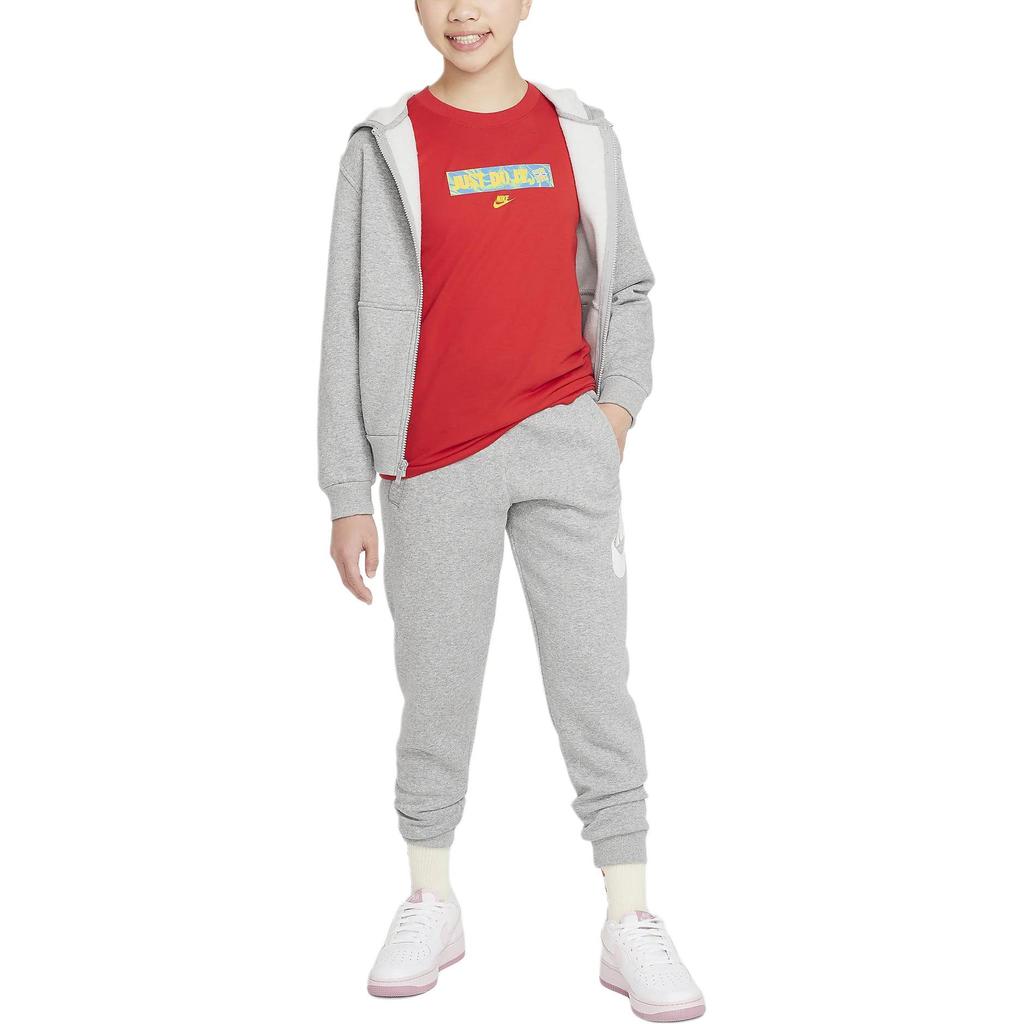 Nike Long-Sleeve T-Shirt With Letter Print Kids Tops Red FN9636-657