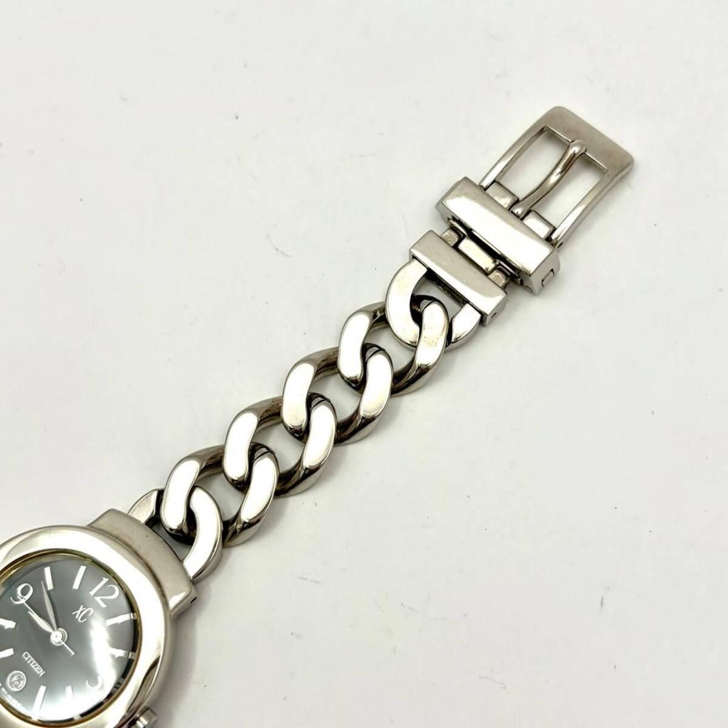 Used [New Battery] CITIZEN xC Cross Sea Ladies Watch Silver Date Chain Bracelet 9611-H12531 780887