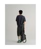 8SECONDS Garment-Dyed Henley Neck Knit Pullover Blue